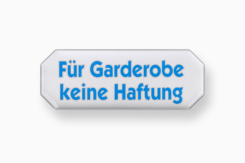 CONMETALL Hinweisschild 3D 107 x 40 mm „Garderobe“ silberfarbig, selbstklebend