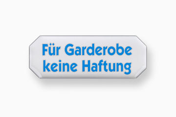 CONMETALL Hinweisschild 3D 107 x 40 mm „Garderobe“ silberfarbig, selbstklebend