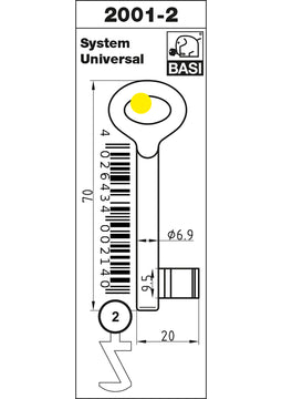 BASI Universal Buntbart-Rohling aus Metall (Rohling)