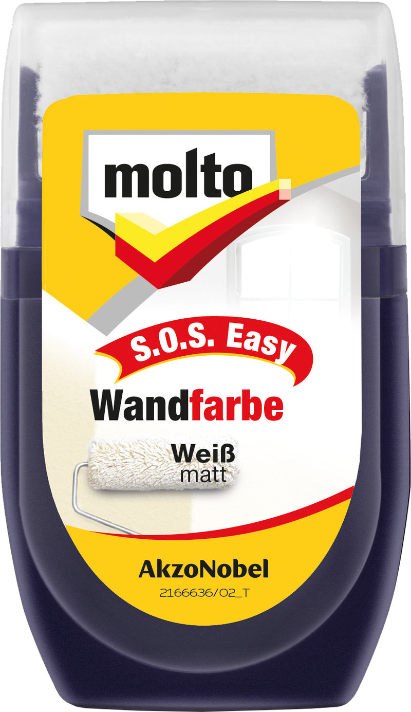 Molto S.O.S. Easy Wandfarbe weiß 30 ml, Innenfarbe
