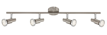 BRILONER Schiene 4-flg. für GU10 LED, nickel matt – Karton 6 Stück