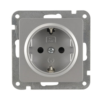 UNITEC LeMans Serie 603 Schutzkontakt-Steckdose silber mit KiSi