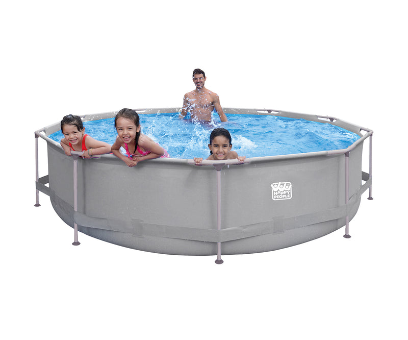 Happy People Stahlrahmenpool-Set Quick-Up-Pool grau