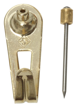 SWG Wandhaken mit Stahlnadel, vermessingt (Größe)