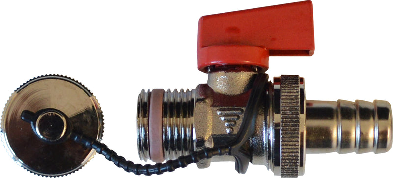 sanicomfort KFE Kugelhahn 1/2" im Sattel mit Kappe und SVS