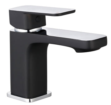 Schütte MADAGASKAR Waschtisch-Einhebelarmatur schwarz/chrom, Höhe 140 mm