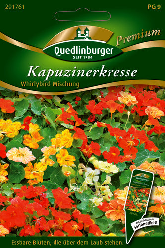 Quedlinburger Saatgut Kapuzinerkresse Whirlybirds Mischung PG 9 Premium, essbare Blüten