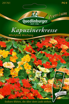 Quedlinburger Saatgut Kapuzinerkresse Whirlybirds Mischung PG 9 Premium, essbare Blüten