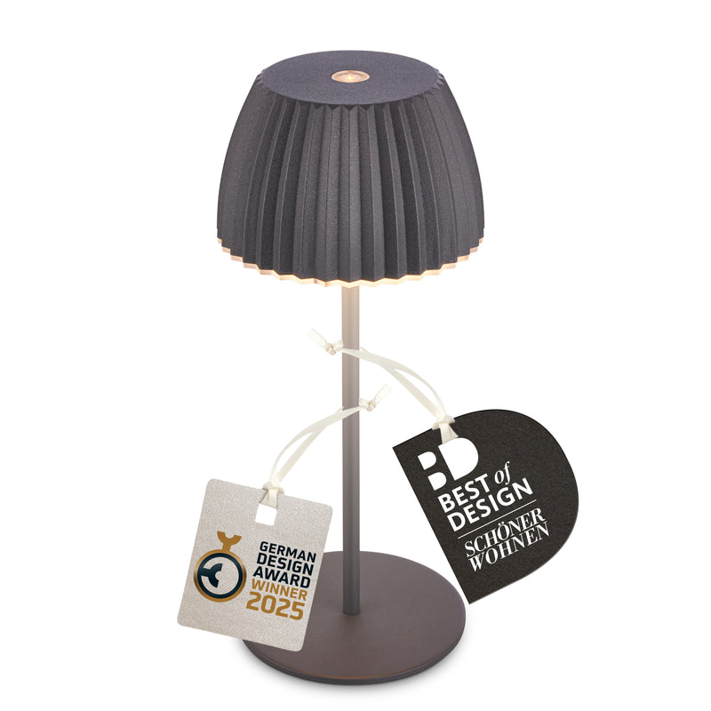 Briloner Leuchten Tischleuchte Mini Akku, anthrazit, 2700K, IP44