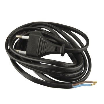 UNITEC Zuleitung mit Euroflachstecker, H03VVH2-F schwarz, 2 m