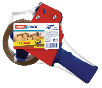 Tesa Verpackungsband braun, 48 mm x 50 m inkl. Abroller, lösungsmittelfrei