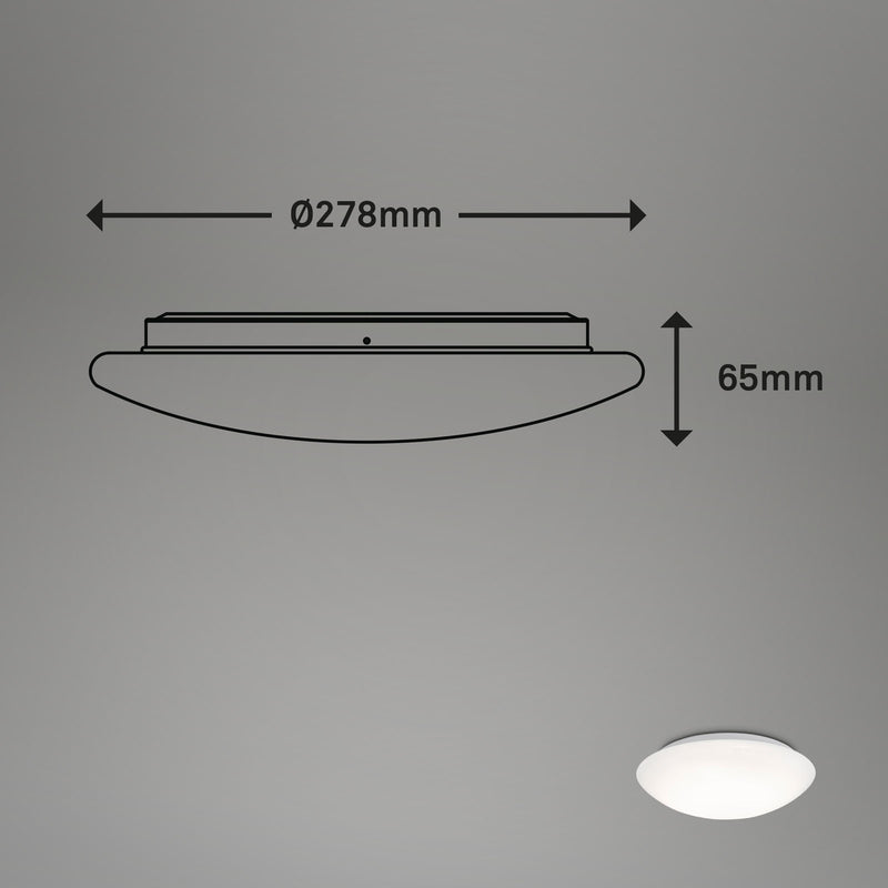 Briloner Piatto LED-Deckenleuchte, weiß, rund, Ø 278 mm, 15W
