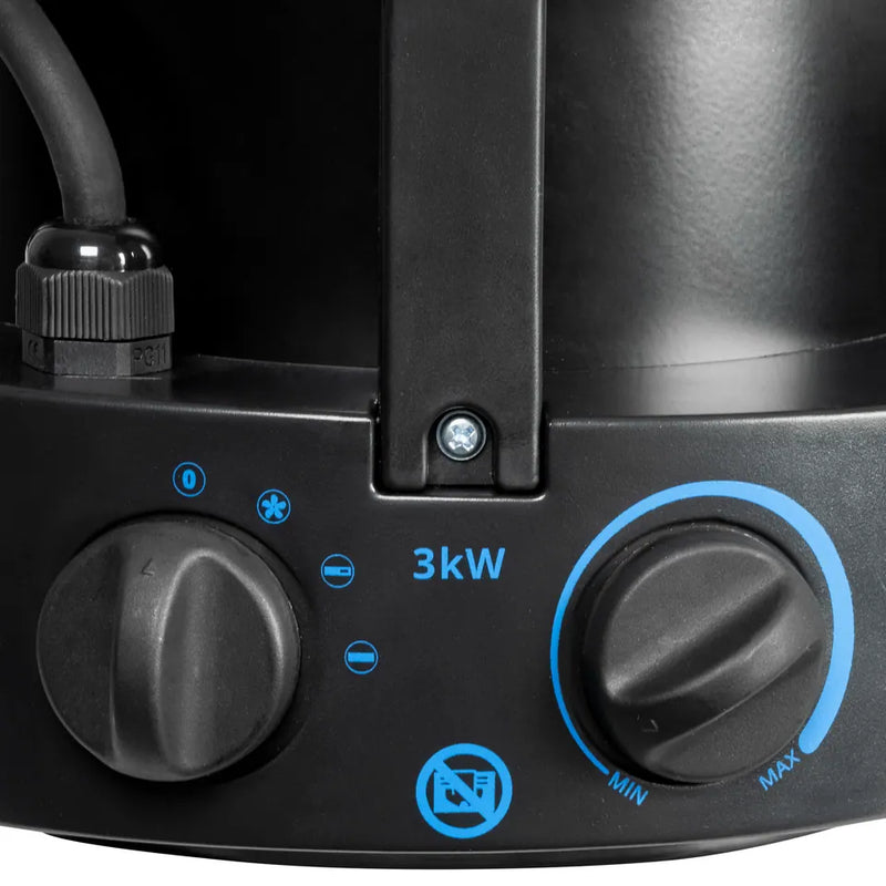 Güde Elektroheizer GEH 3000, schwarz – Heizlüfter mit Ventilatorfunktion