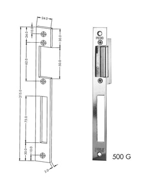 Bever Elektronischer Türöffner 12 V Flachblech, Länge 215 mm