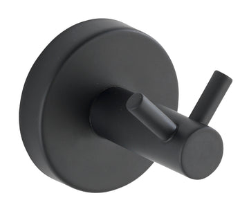 WENKO Duo Bosio Black Wandhaken E/S matt, Edelstahl schwarz
