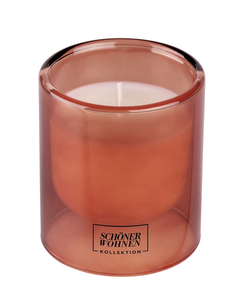 Schöner Wohnen Duftkerze S Sandalwood, bernsteinfarbenes Glas, im Glas