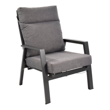 Lesli Living Ohio Loungestuhl in matt charcoal, mit Armlehne