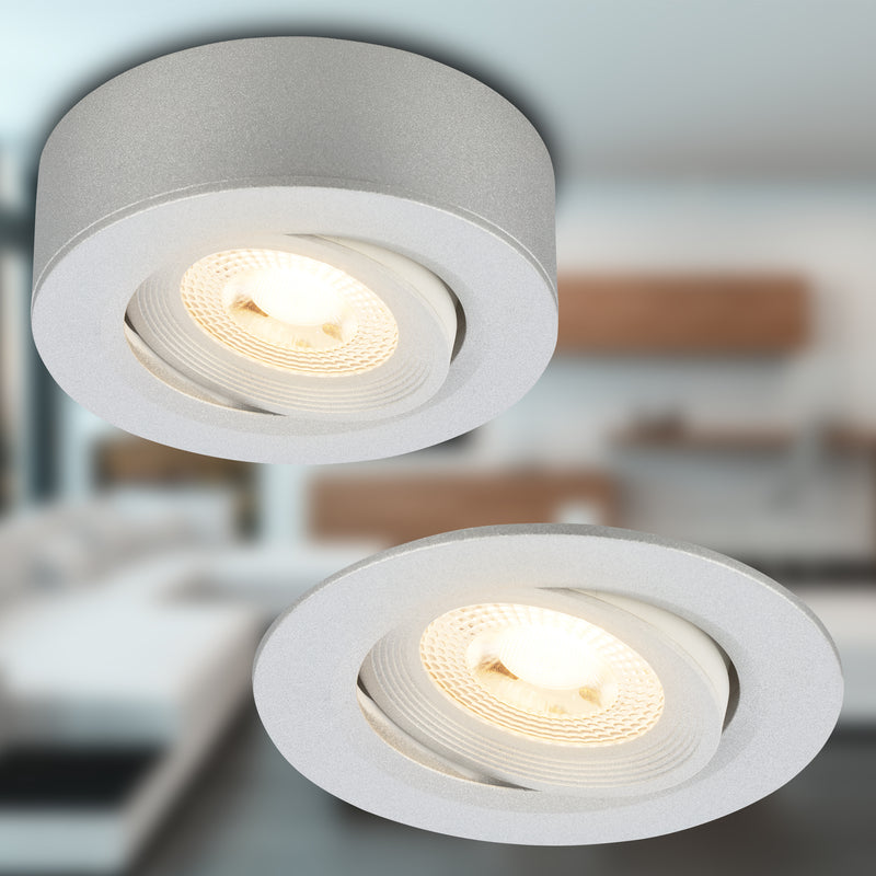 BRILONER Leuchten Aufbauleuchte LED flach Chrom matt