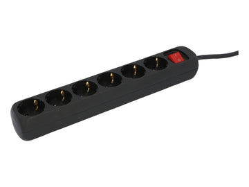 UNITEC Tischsteckdose 6-fach mit 1,40 m Kabel schwarz