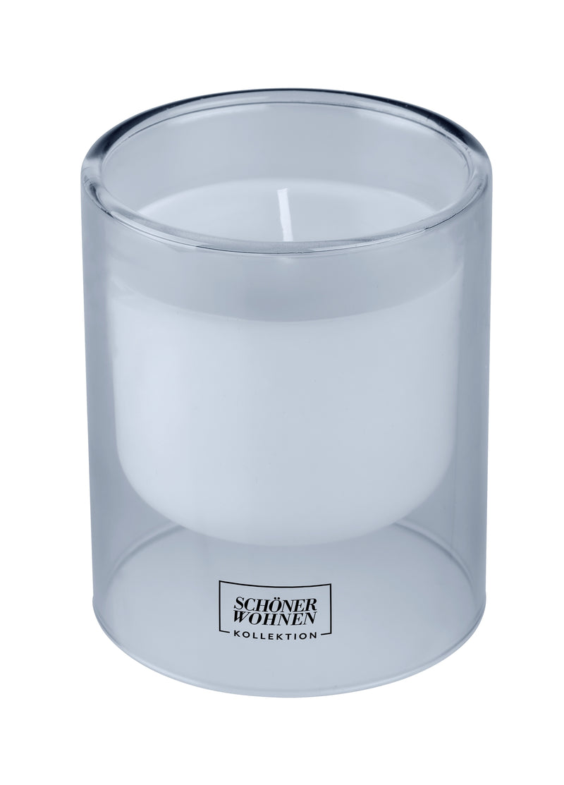 Schöner Wohnen Duftkerze Cotton L im Glas, blau, Ø 9 cm, 11 cm