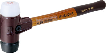 Halder Simplex-Schonhammer 60 mm Gummi schwarz, Plastik weiß