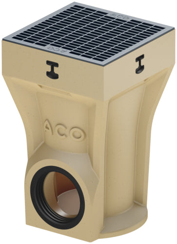 ACO Self Europoint Punktablauf tief eckig mit Kunststoffrost DN 110