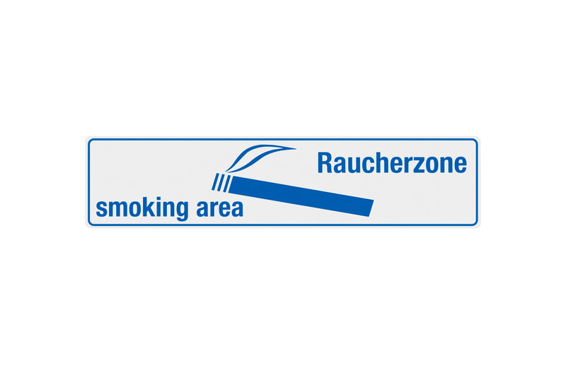Conmetall Meister Hinweisschild Raucherzone 200 x 48 mm PVC weiß, selbstklebend