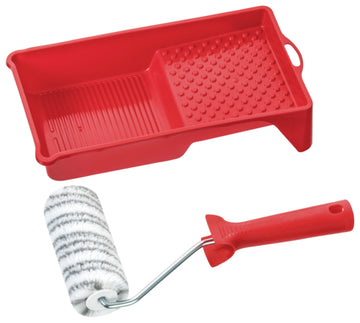 Color-Expert Farbrollerset glatt, 12 cm Roller mit Wanne (15×32 cm)
