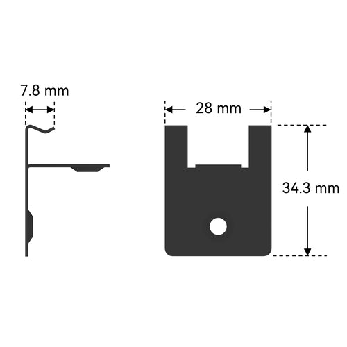 NewTechWood Netherlands Anfangsclip und Endklammer-Set K-37 (25 Stück) für Terrassendielen