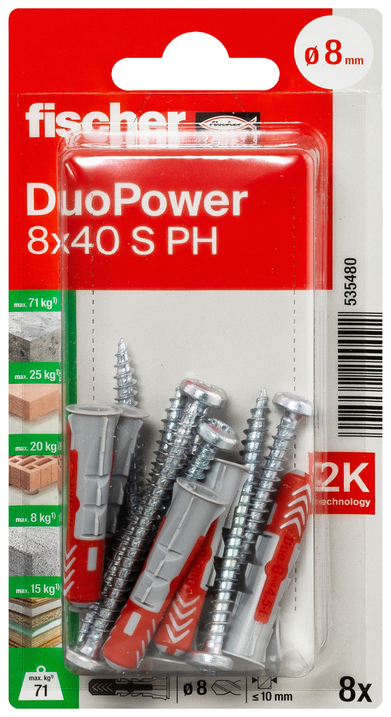 fischer DuoPower Universaldübel Mauerwerksdübel Nylon