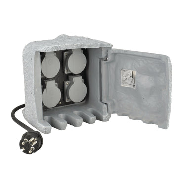 UNITEC 4-fach Steckdosenverteiler H07RN-F 1,5 m, Steinoptik