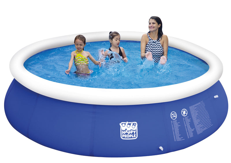 Happy People Quick-Up-Pool rund, Außen blau/weiß, 240 cm Ø und 63 cm Höhe