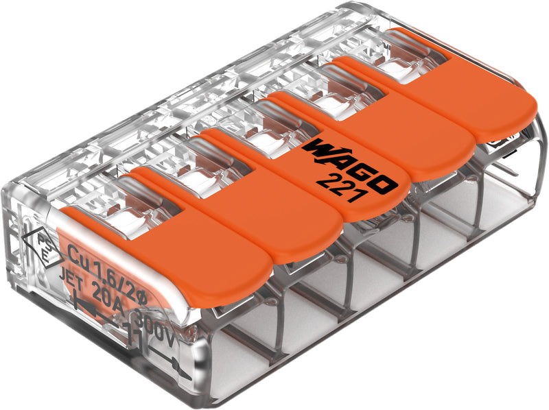 WAGO Verbindungsklemme Compact Hebelklemme transparent orange mm²