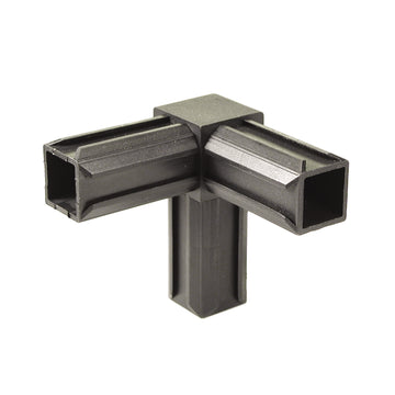 GAH ALBERTS XD-Rohrverbinder 90° Plus Abgang PA schwarz 20 x 20 mm