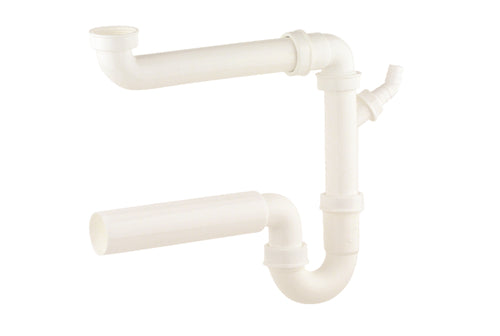 Schütte Raumspar-SP Röhrensiphon KST 11/2" IG x 50 mm weiß, 3/4" GA