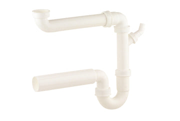 Schütte Raumspar-SP Röhrensiphon KST 11/2" IG x 50 mm weiß, 3/4" GA