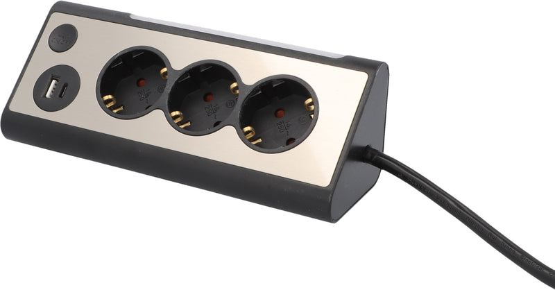 Inter-Union Stromverteiler Steckdosenleiste 3-fach mit USB A+C und Touch
