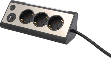 Inter-Union Stromverteiler Steckdosenleiste 3-fach mit USB A+C und Touch
