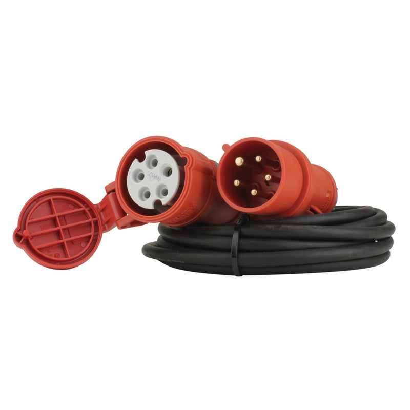 UNITEC CEE-Verlängerung 16A 5 m schwarz H05RR-F 5qmm 5-polig