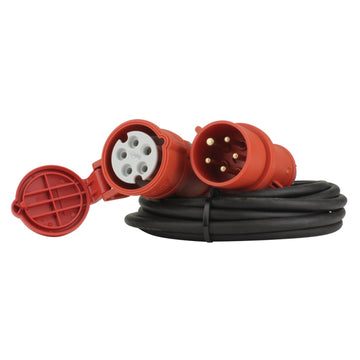 UNITEC CEE-Verlängerung 16A 5 m schwarz H05RR-F 5qmm 5-polig