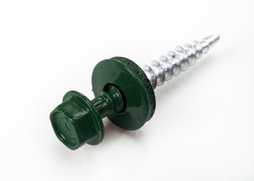 BRAVO Schrauben 4,8 x 35 mm, Stahl mit Dichtscheibe, grün RAL 6005 (50 St.)