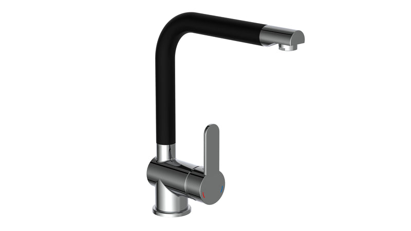 Schütte RIO Küchenarmatur Einhebelarmatur schwarz matt/chrom, 300 mm