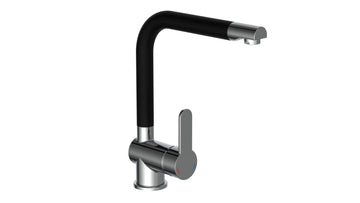 Schütte RIO Küchenarmatur Einhebelarmatur schwarz matt/chrom, 300 mm
