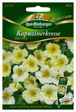 QUEDLINBURGER SAATGUT Kapuzinerkresse Milk Maid, cremegelb, Premium 25 St