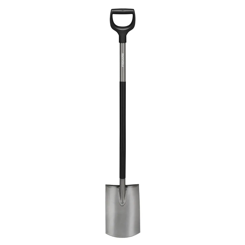 Fiskars Ergonomic Spaten rund, schwarz/silber – 125 cm