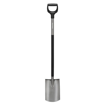 Fiskars Ergonomic Spaten rund, schwarz/silber – 125 cm