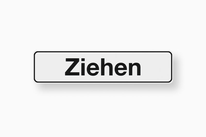 Conmetall Meister Hinweisschild Ziehen, weißes PVC, selbstklebend