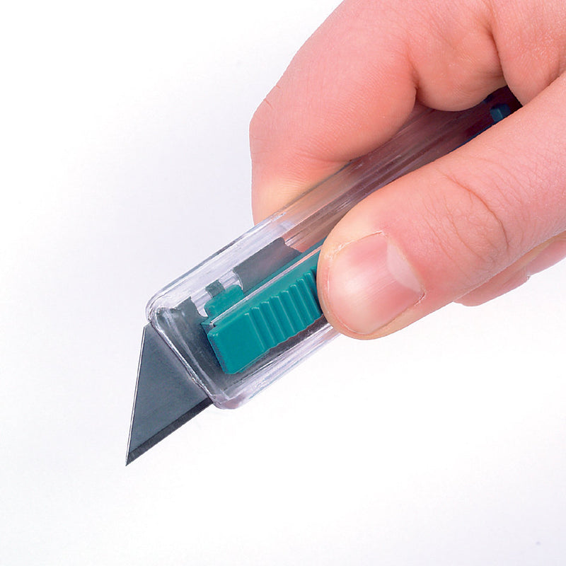 Wolfcraft Sicherheitsmesser aus Kunststoff mit einziehbarer Trapezklinge