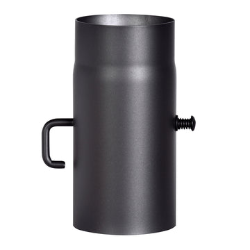 FIREFIX Rauchrohr schwarz, Ø120, 250 mm, 2 mm Wandstärke mit Regulierklappe