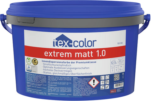 Tex-Color TC1118 Wandfarbe Extrem Matt 1.0 weiß für innen